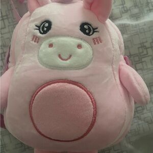 Pink Plush Animal Kids Backpack